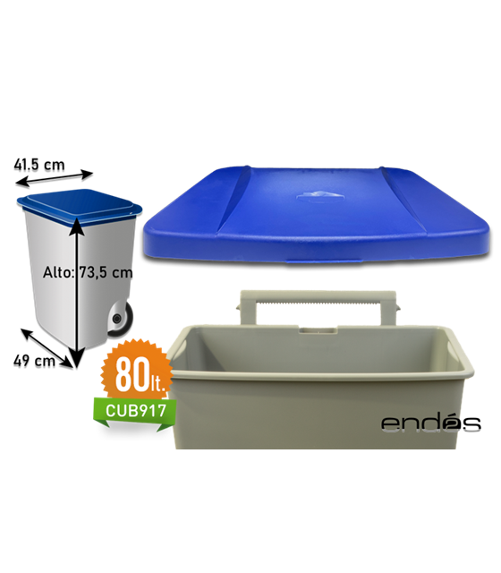 Tapa azul para cubo 80 l. Ref.CUB917